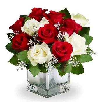 China online Florist - Romantic Red and White Rose Bouquet  Bouquet