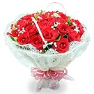 China flowers  -  Beautiful Red Rose with Baby’s Breath Arrange Flower Bouquet/Arrangement