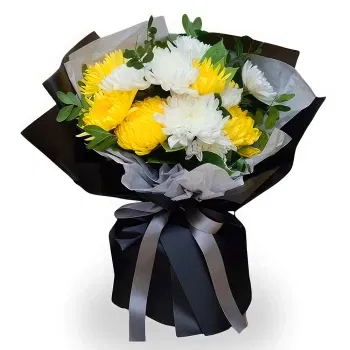 China online Florist - Elegant Yellow and White Chrysanthemum  Bouquet