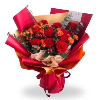 China online Florist - VibrantMixed Flower and Red Berries Bouquet Bouquet