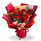 China flowers  -  VibrantMixed Flower and Red Berries Bouquet Flower Bouquet/Arrangement