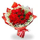 China flowers  -  Romantic Red Roses Bouquet with Baby breath Flower Bouquet/Arrangement