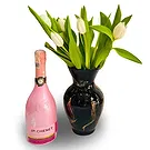 Amstercol I flowers  -  Tulip Arrangement with JP Sparkling Wine Flower Bouquet/Arrangement