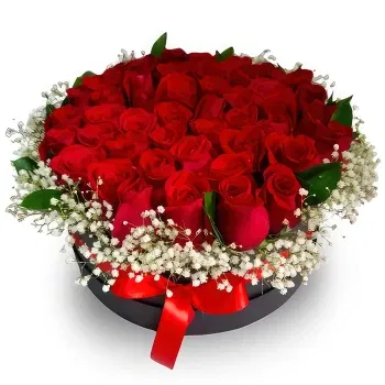 Colombia online Florist - Chic Rose Box with 50 Perfectly Round Roses  Bouquet