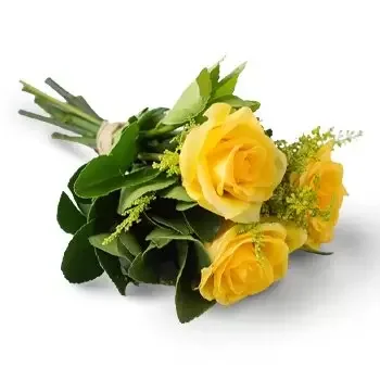 브라질리아 꽃- 노란 장미 3개 꽃다발