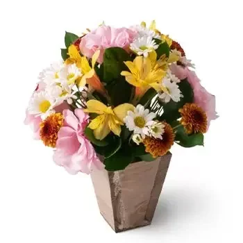 Andira blomster- Fargerike felt blomster arrangement Blomst Levering