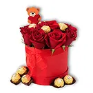 Braga flowers  -  Chocolates and Roses Luxury Box Flower Bouquet/Arrangement