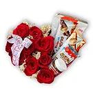 Braga flowers  -  Luxury Roses & Kinder Chocolate Box Flower Bouquet/Arrangement