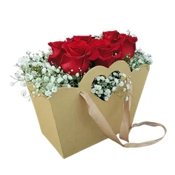 Cascais online Florist - Red Rose Bag Bouquet