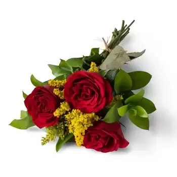 Aluminio kwiaty- Układ 3 Czerwonych Róż Kwiat Dostawy