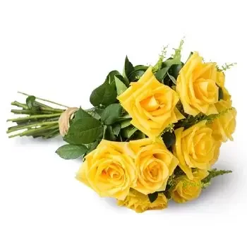 Almadina bunga- Buket 12 Mawar Kuning Bunga Pengiriman