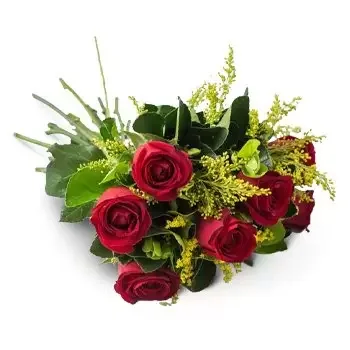 Anajas blomster- Bukett med 7 røde roser Blomst Levering