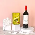 Italy flowers  -  Italian Red Wine and Lindt Pistachio Truffles Flower Bouquet/Arrangement