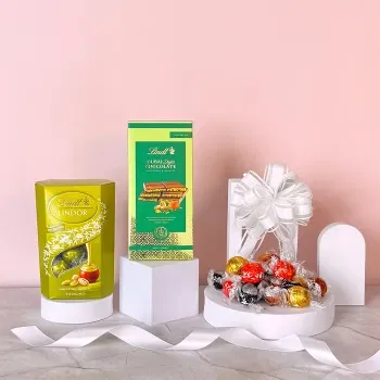 Romania Online blomsterbutikk - Lindt Dubai Style Pistachio Chocolate Gift Bo Bukett
