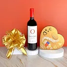 Italy flowers  -  Premium Toscan Red Wine and Lindt Pralines Flower Bouquet/Arrangement