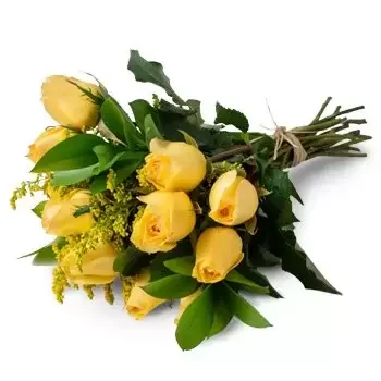 Angelandia bunga- Buket 15 Mawar Kuning Bunga Pengiriman