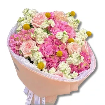 Ras Al Khaimah  - Bouquet di fiori misti freschi rosa e bianchi 