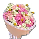 Garhoud flowers  -  Pink and White Fresh Mixed Flower Bouquet Flower Bouquet/Arrangement