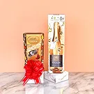 Frankfurt-virágok- Alkoholmentes Chardonnay és Lindt pralinék Virágkötészeti csokor