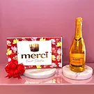 Φρανκφούρτη λουλούδια- Σετ δώρου Prosecco και σοκολάτας Μπουκέτο/ρύθμιση λουλουδιών