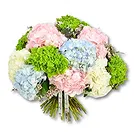 An-Najadah blomster- Pastellhortensiaer med grøntområder Blomsterarrangementer bukett