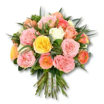 fleuriste fleurs de Dubai- Arrangement de roses de jardin colorées