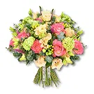 Garhoud flowers  -  Garden Bouquet in Peach, Orange & Yellow Flower Bouquet/Arrangement