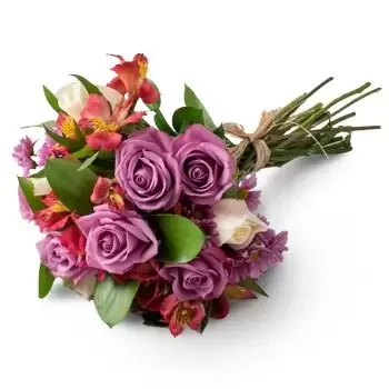Anage blomster- Bukett med feltblomster i rosa toner Blomst Levering