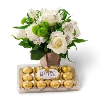 Anastacio-virágok- Elrendezése Rózsák és Astromelia váza és csok Virág Szállítás