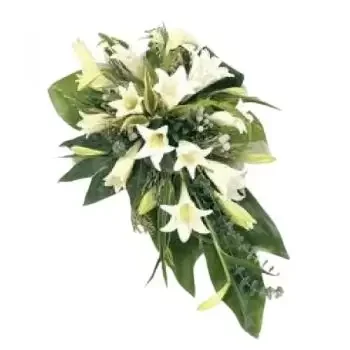 ティファナ オンライン花屋 - 白いバラの葬儀の花束 花束
