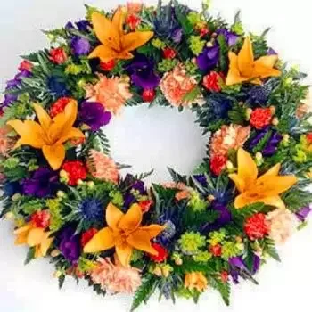 Тихуана онлайн магазин за цветя - Многоцветен погребален венец Букет