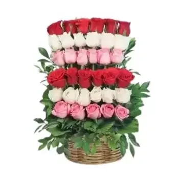 Dammam kvety- Košík zmiešaných ruží Kvet Doručenie