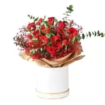 כוויית פרחים- פרחים אדומים מעורבים פרח משלוח