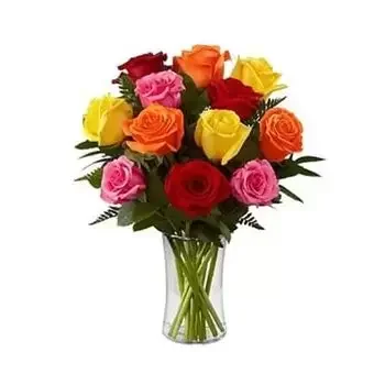 Al-Awjam flori- 12 Mix Roses Floare Livrare