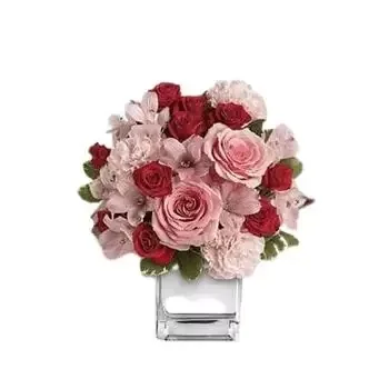 Wafra Blumen Florist- 24 gemischte Rosen Blumen Lieferung