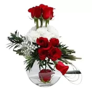 Jeddah blommor- Rosor och nejlika Blomma Leverans