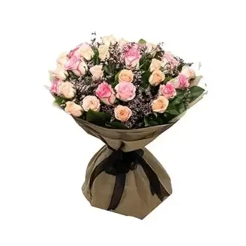 Ḍaḥiyah Abu Faṭirah Blumen Florist- Pfirsich & rosa Rosen Blumen Lieferung