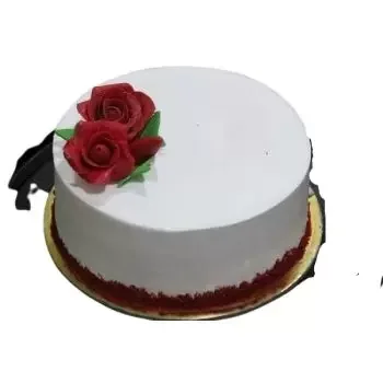 ערב הסעודית חנות פרחים באינטרנט - עוגת קטיפה זר פרחים