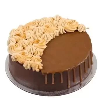Riyadh online Blomsterhandler - Chokolade karamel kage Buket
