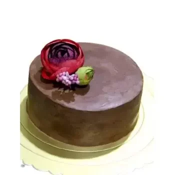 flores Riyadh floristeria -  Pastel de chocolate belga Ramo de flores/arreglo floral