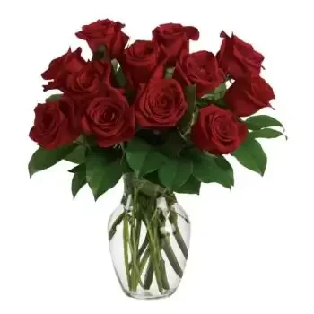 Sajir flori- 12 trandafiri roșii Floare Livrare