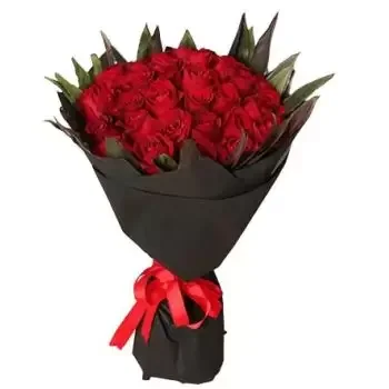 Mazharah kukat- 50 Punaisia ​​ruusuja Kukka Toimitus