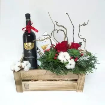 Gjorče Petro bunga- Kotak Selamat Hari Krismas Bunga Penghantaran