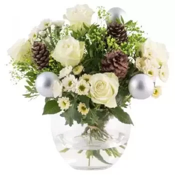 Dresden flowers  -  Christmas snow white Flower Bouquet/Arrangement