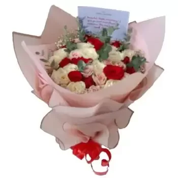 Indonesia kwiaty- Czerwony bukiet świąteczny Kwiat Dostawy