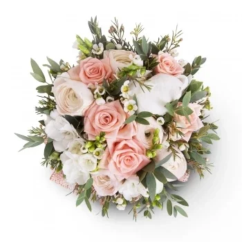Abries-Ristolas kvety- Ružová a biela kvetinová kytica s prekvapením Kvet Doručenie