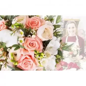 Riviere-Salee bunga- Sejambak Kejutan Bunga Merah Jambu & Putih Bunga Penghantaran