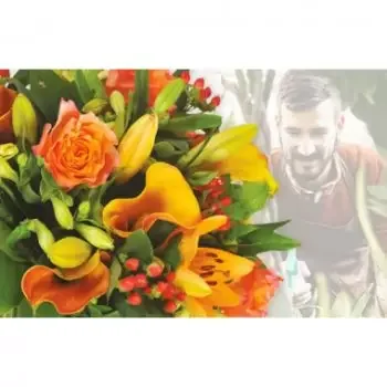 Marseille blommor- Orange florists överraskningsbukett Blomma Leverans