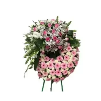 Yerevan Floristeria online - Corona rosa y blanca Ramo de flores