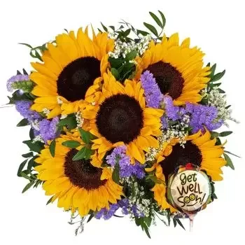 Triesenberg Blumen Florist- Sonnenschein mit Ballon Bouquet/Blumenschmuck